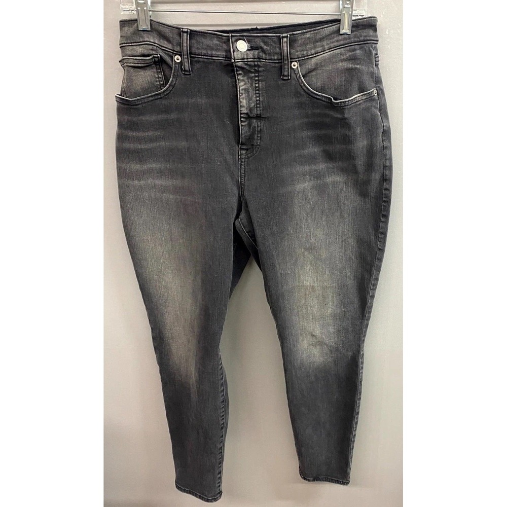 Lucky Brand Ankle Jeans Womens 14/32 Faded Black Denim Cotton 5 Pockets Outdoor